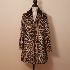 Topshop faux fur leopard coat